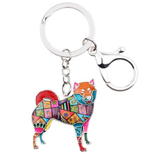 Load image into Gallery viewer, Bonsny Metal Shiba Inu Key Chain Key Ring Bag Charm Enamel Dog Keychain Accessories Souvenir Fashion Animal Jewelry For Women