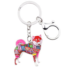 Load image into Gallery viewer, Bonsny Metal Shiba Inu Key Chain Key Ring Bag Charm Enamel Dog Keychain Accessories Souvenir Fashion Animal Jewelry For Women