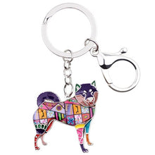 Load image into Gallery viewer, Bonsny Metal Shiba Inu Key Chain Key Ring Bag Charm Enamel Dog Keychain Accessories Souvenir Fashion Animal Jewelry For Women