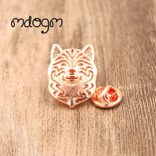 Load image into Gallery viewer, Mdogm 2018 Cute Shiba Inu Dog Animal Brooches And Pins  Suit Metal Small Father Collar Badges Funny Gift For Male Men B118