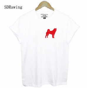 Funny Shiba Inu japanese ken print cotton t shirts for women dog lovers girlfriend Graphic Tees summer casual Female Tops