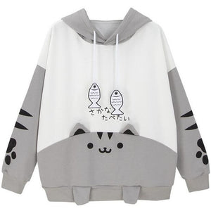 Women Girls Hoodies Japan Kawaii Shiba Inu Doge Husky Pullover Hooded Neko Atsume Cat Meow Hoodie Coat Christmas Drop Shipping