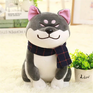 Wear Scarf Shiba Inu Dog Plush Toy Soft Stuffed Dog Toy Good Gifts for Girlfriend 45CM